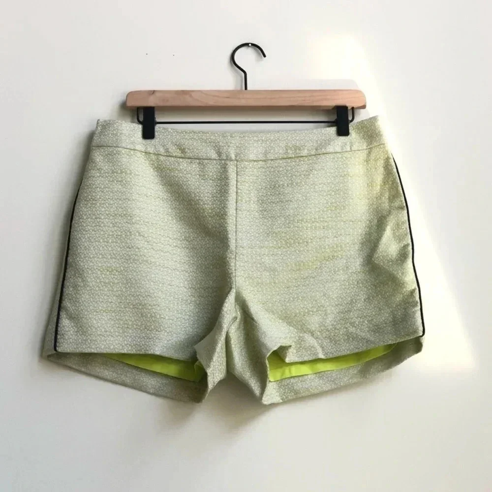 NWT Sail to Sable Limeade Tweed Shorts Resort15-8L metallic pinstripe piping - Picture 2 of 11